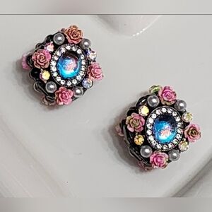 Fancy Beads Rose Rhinestone Pearl Beaded Pen Jewelry Making 2 Pc